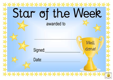 Star of the Week Template and Award Ideas