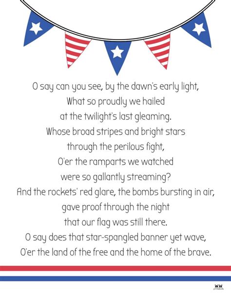 Star Spangled Banner Templates