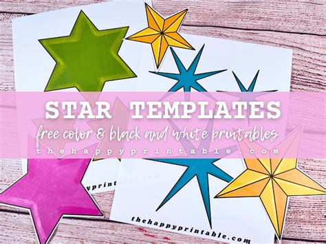 Collection of various 5-pointed star templates