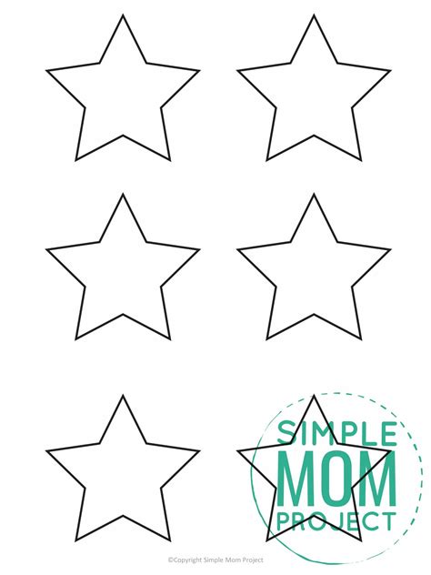 5-pointed star template designed for kids' activities