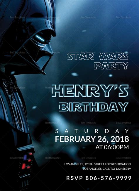 Star Wars Anniversary Invitation Template