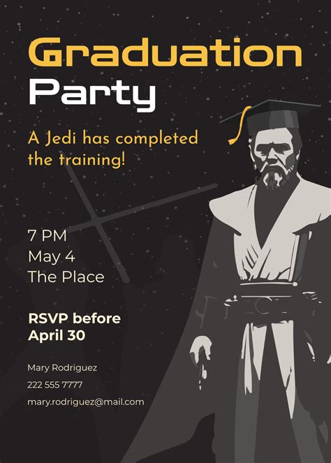 Star Wars Graduation Invitation Template