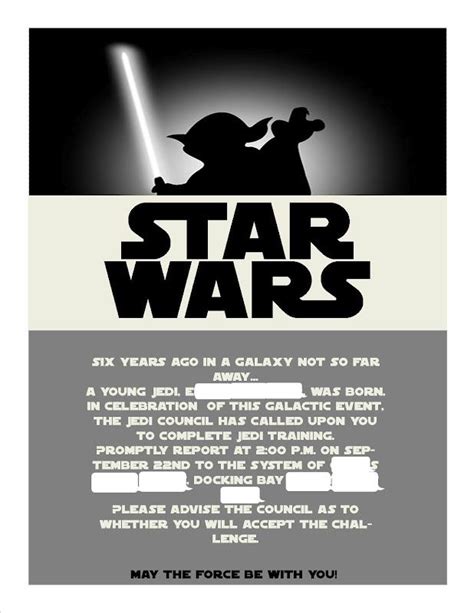 Star Wars Retirement Invitation Template