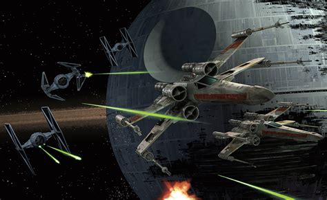 Star Wars ship fighters in battle