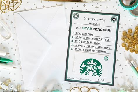 Starbucks Teacher Gift Template 5