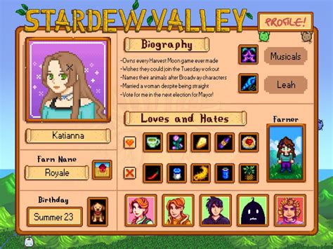 Stardew Valley Profile Templates