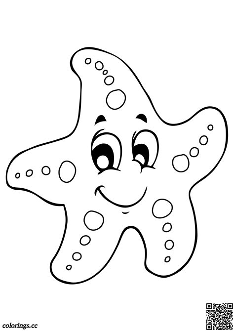 Starfish Coloring Page for Kids