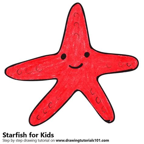 Starfish Drawing Template for Kids