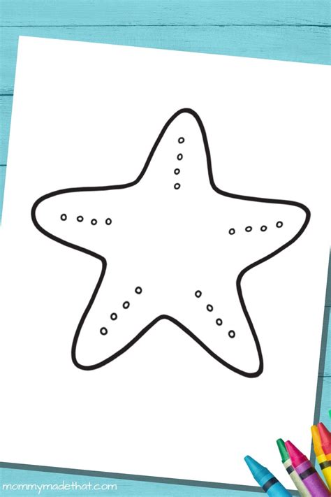 Starfish Template Printable for Kids