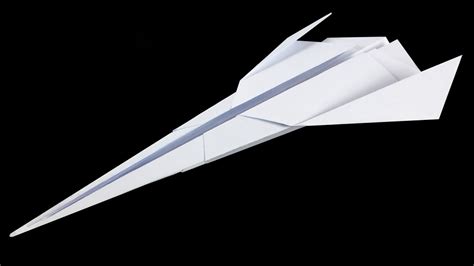 A diagram showing the folding technique for the starship paper plane