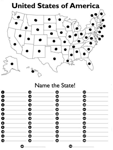 State Capitals Printables