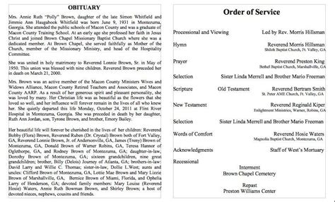 State Obituary Templates