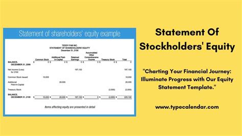 Statement of Stockholders' Equity Template