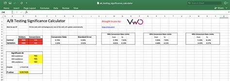 Statistical Testing Excel