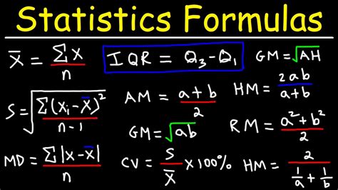 statistics formulas