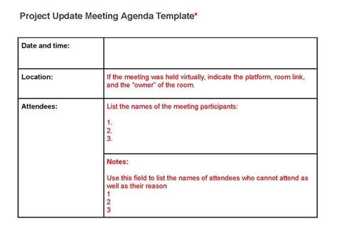 Status Update Meeting Template