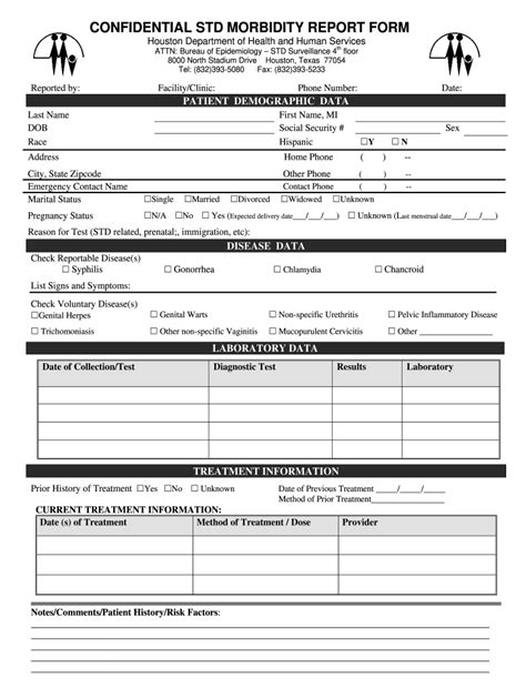 STD Test Result Form Template Structure