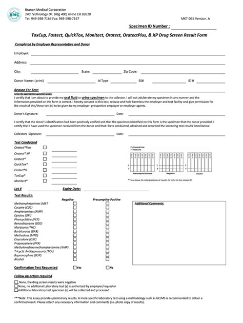 STD test results template Microsoft Word