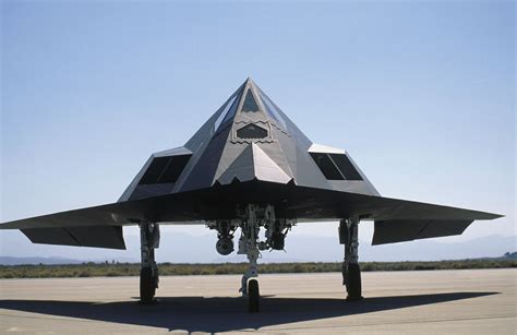 Stealth aircraft in flight