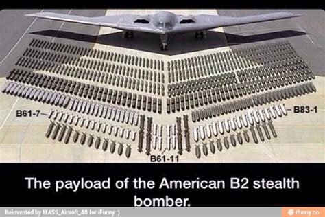 A stealth bomber's payload capabilities