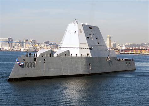 Stealth warship at sea