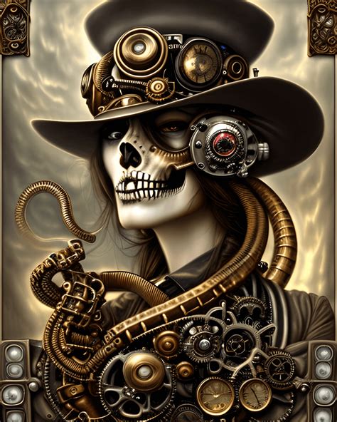 A steampunk skeleton design