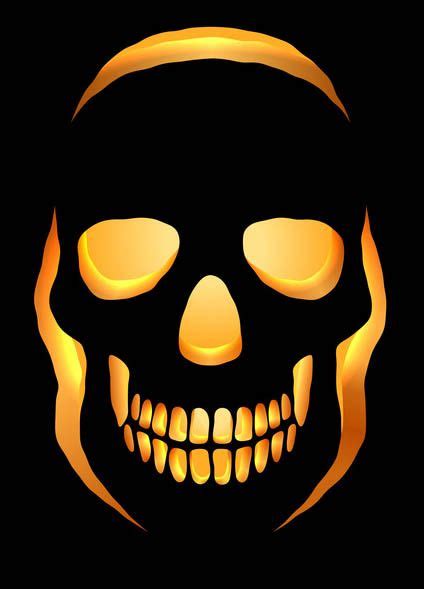 Steampunk Skull Pumpkin Carving Template