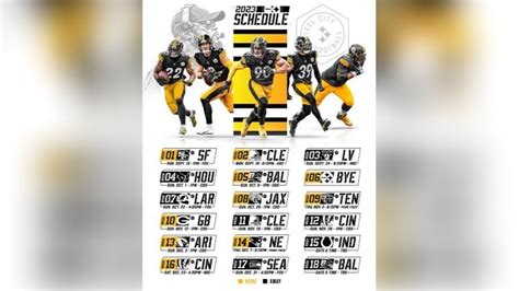 2023 Steelers Game Schedule Printable PDF