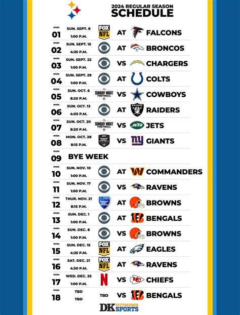 Steelers schedule