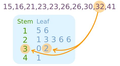 Stem and leaf plot visualization