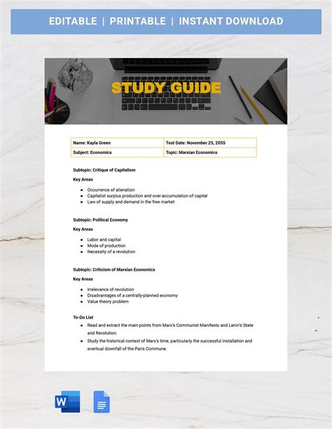 Step-by-Step Guide to Creating a Study Guide Template