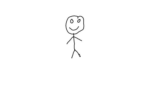 A stick figure meme template with a character looking happy