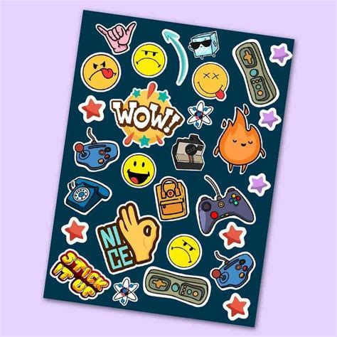 Stickers with various tabs and designs