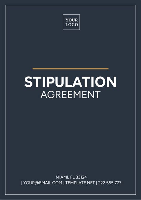 Stipulation template