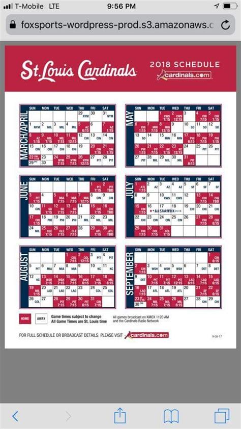 Stl Cardinals Schedule Printable 2023 Season