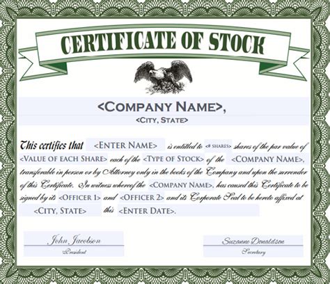 Stock Certificate Template Gallery Image 6