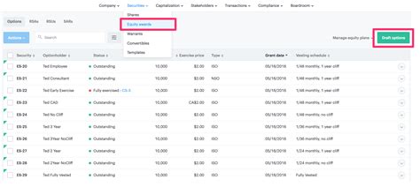 Stock Option Vesting Schedule Template Excel Download