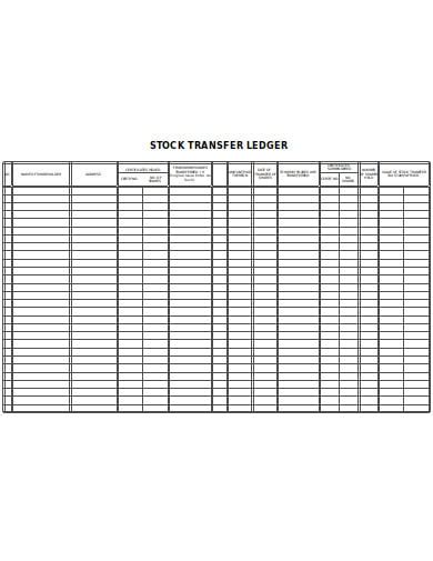 Stock Transfer Ledger Template Example 5