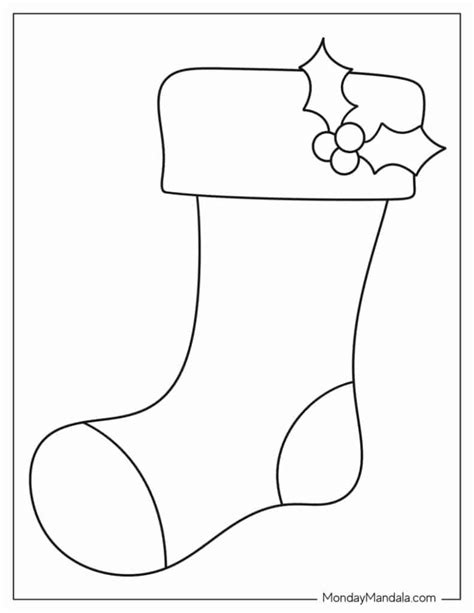 Stocking Outline with Christmas Trees