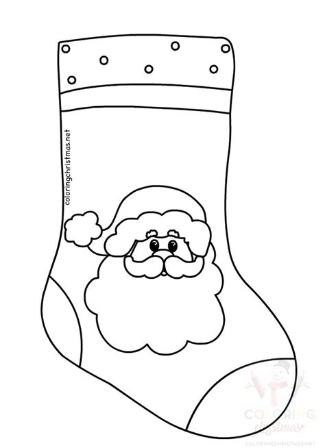 Stocking Outline with Santa Claus