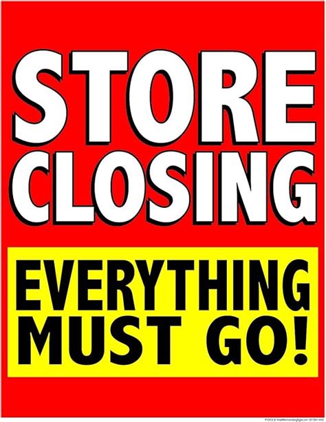 Store Closure Sign Design