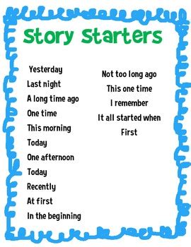 Image of story starter worksheet with a picture prompt