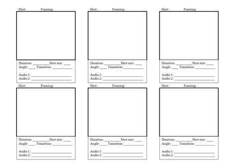 Storyboard Shot List Template