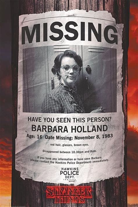 Stranger Things Barb Missing Poster Fan Art