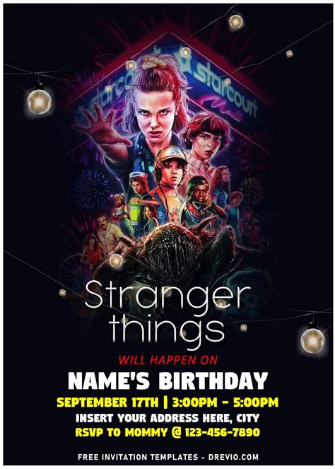 Stranger Things Birthday Invitation Template 10