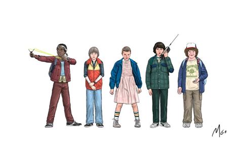 A piece of fan art featuring the main characters from Stranger Things