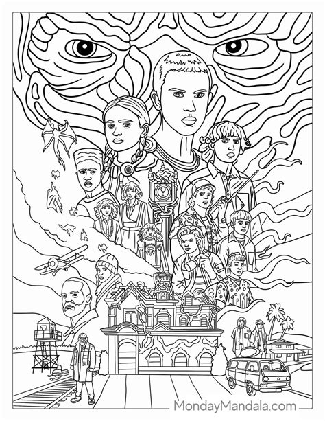 Eleven and the Gang Coloring Page