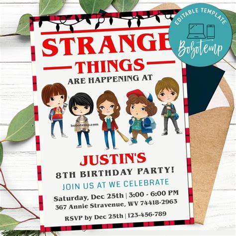 Stranger Things Party Invitation Template