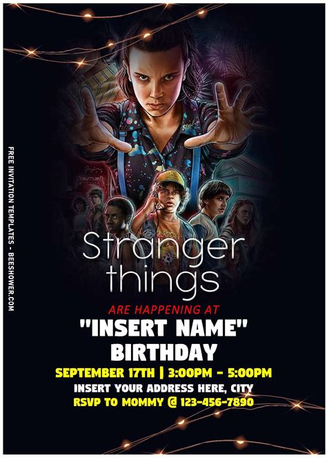 Stranger Things Party Invitation Template Movie Night