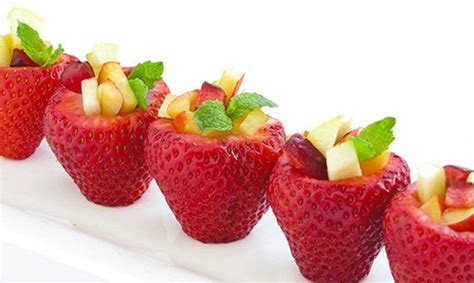 Fresh strawberry fruit cup